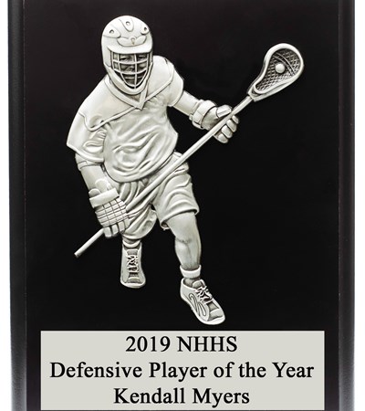MCD810 Defensive Male Figure Lacrosse Plaque